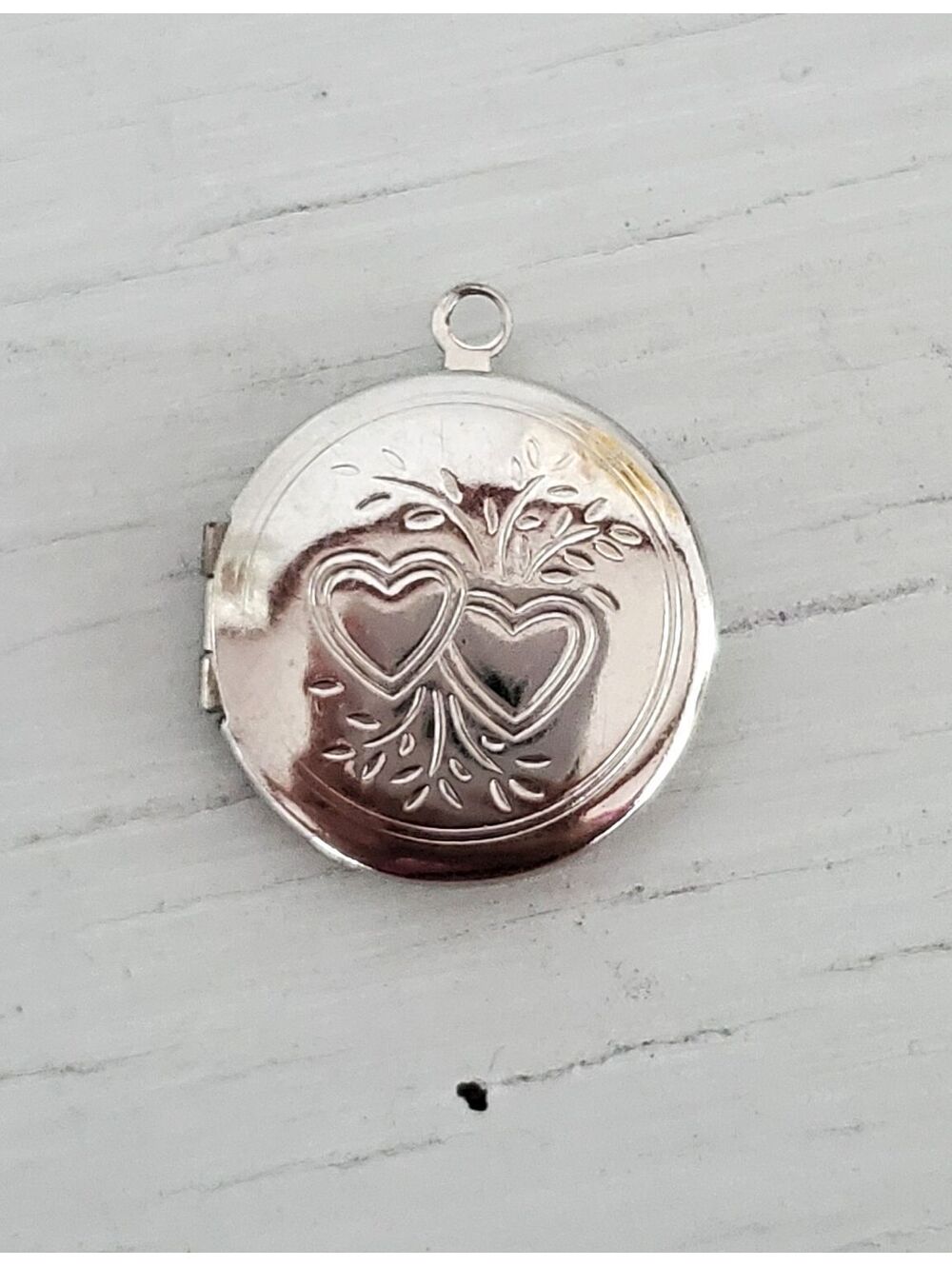 Vintage 2 Heart Silver-tone Mini Locket